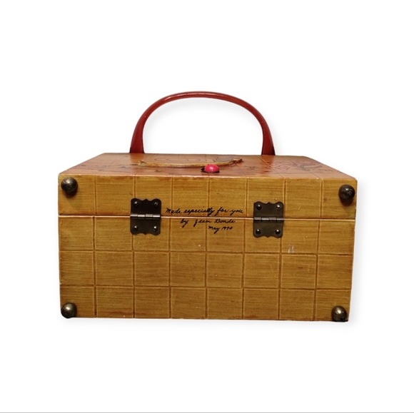1970s Wooden Box Purse Vintage - Picture 3 of 6